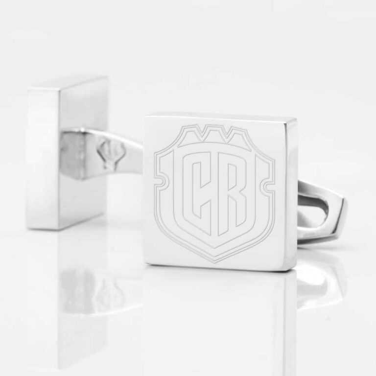 Costa Rica Football Engraved Silver Cufflinks