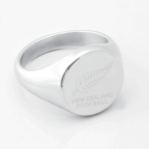 New Zealand Football Engraved Silver Signet Ring
