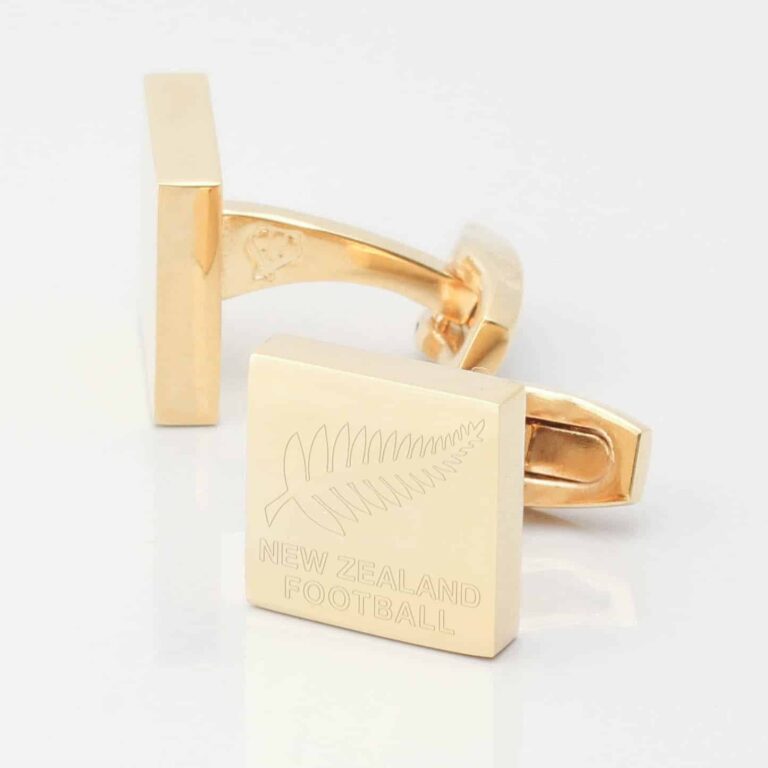 New Zealand Football Engraved gold Cufflinks