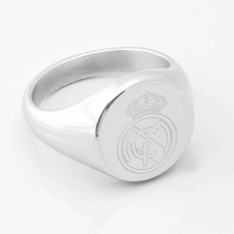 Real Madrid Engraved Silver Signet Ring