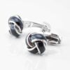 Black Enamel Knot Cufflinks 4295