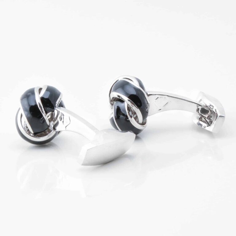 Black Enamel Knot Cufflinks Gallery 2 4297