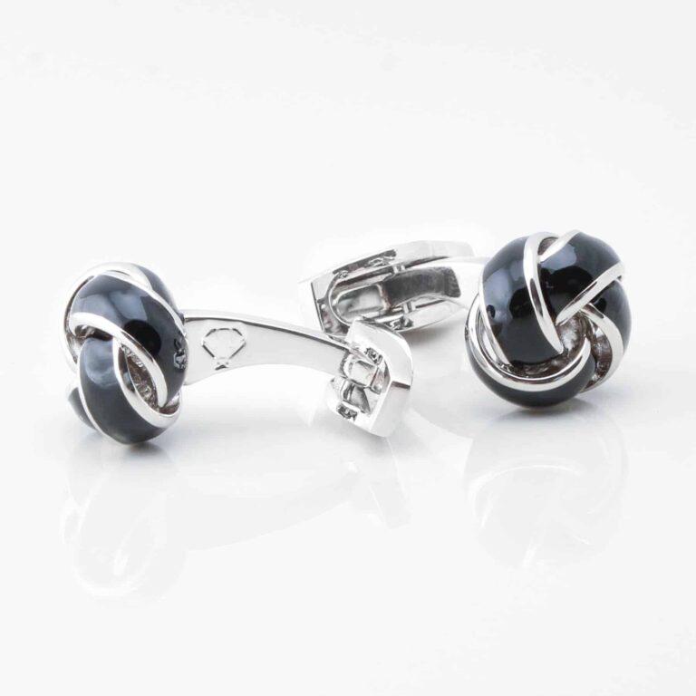 Black Enamel Knot Cufflinks Gallery 4296