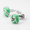 Green Enamel Knot Cufflinks 4289