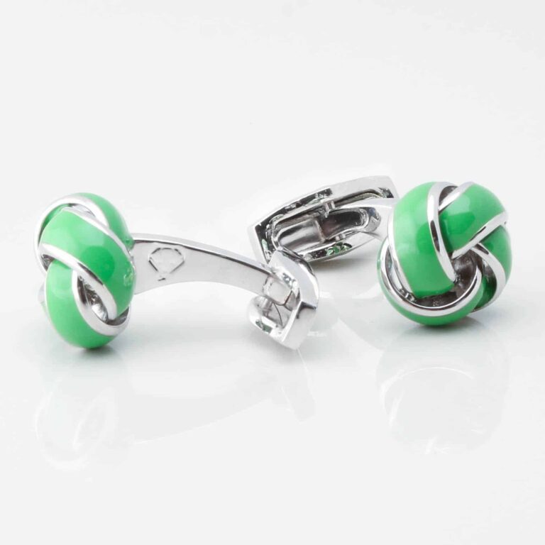 Green Enamel Knot Cufflinks Gallery 4290