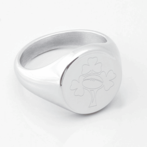 Ireland Rugby Engraved Silver Signet Ring