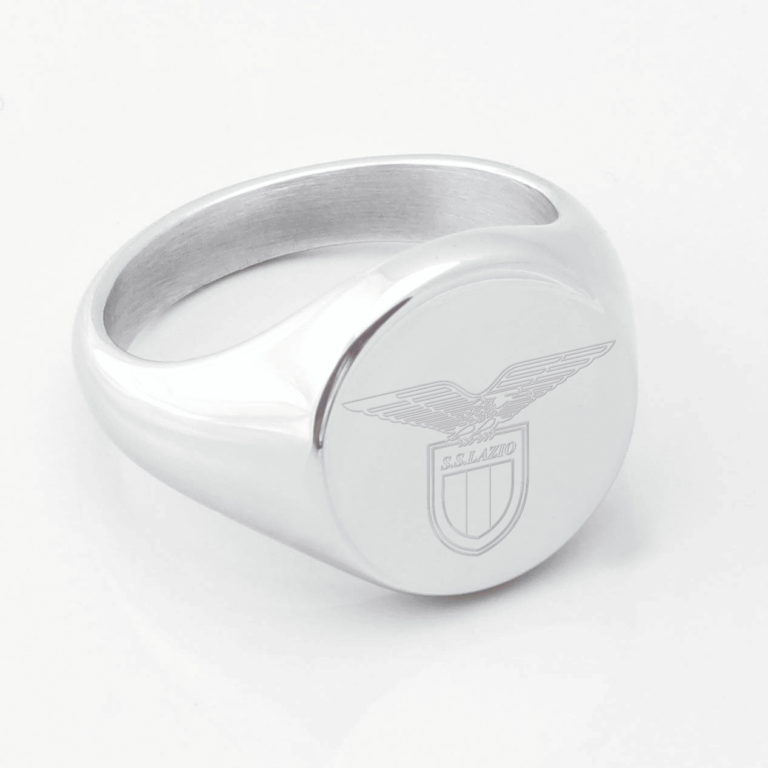 Lazio Football Engraved Silver Signet Ring