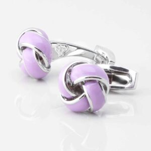 Lilac Enamel Knot Cufflinks 4286
