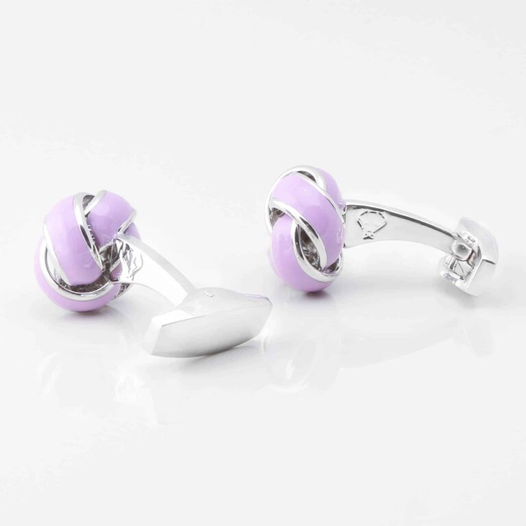 Lilac Enamel Knot Cufflinks Gallery 2 4288