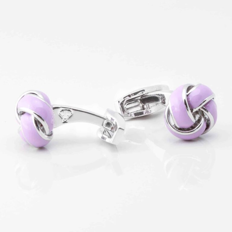 Lilac Enamel Knot Cufflinks Gallery 4287
