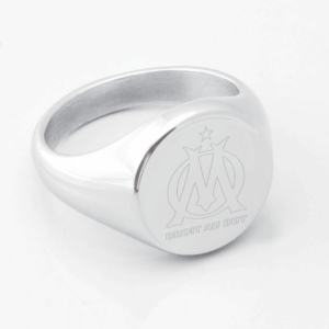 Marseille Football Engraved Silver Signet Ring