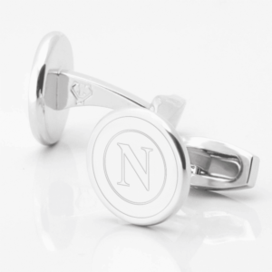 Napoli Football Engraved Silver Cufflinks