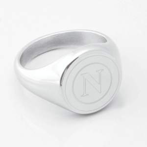 Napoli Football Engraved Silver Signet Ring