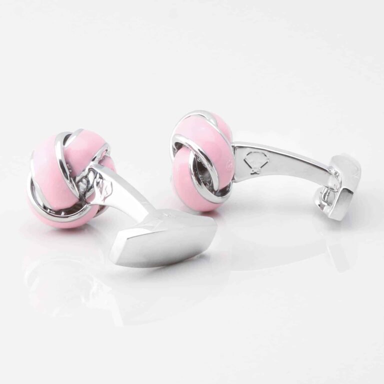 Pink Enamel Knot Cufflinks Gallery 2 4294
