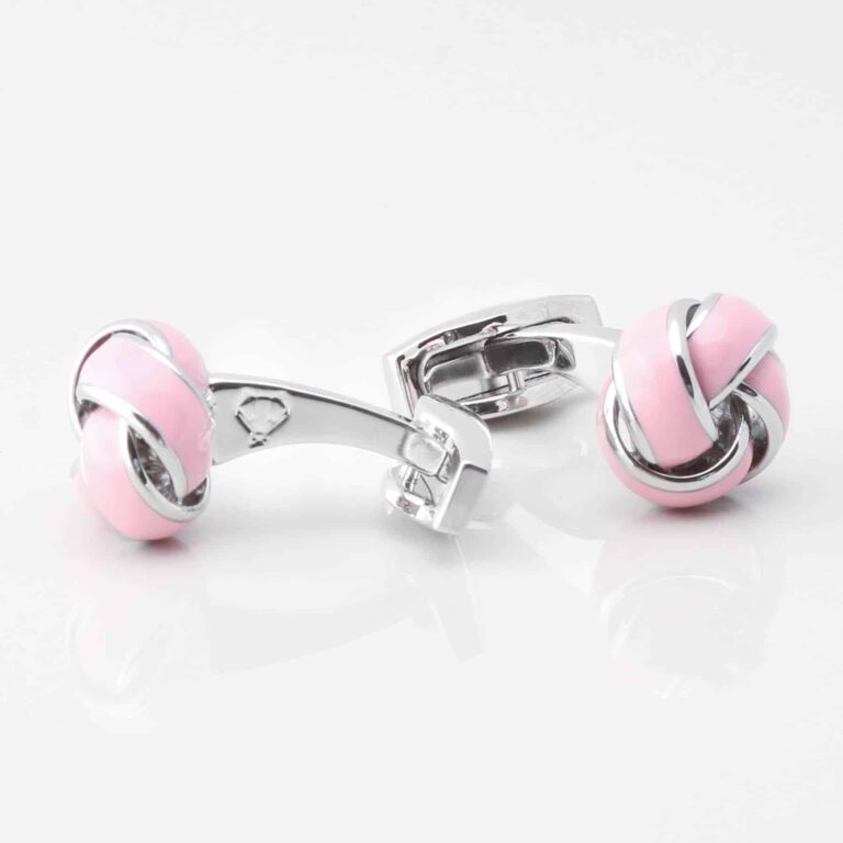 Pink Enamel Knot Cufflinks Gallery 4293
