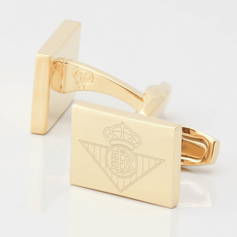 Real Betis Football Engraved Gold Cufflinks