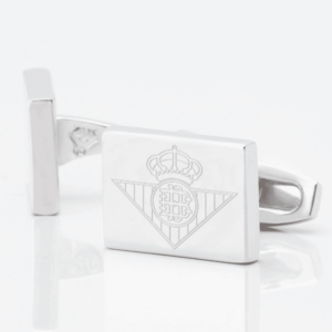 Real Betis Football Engraved Silver Cufflinks