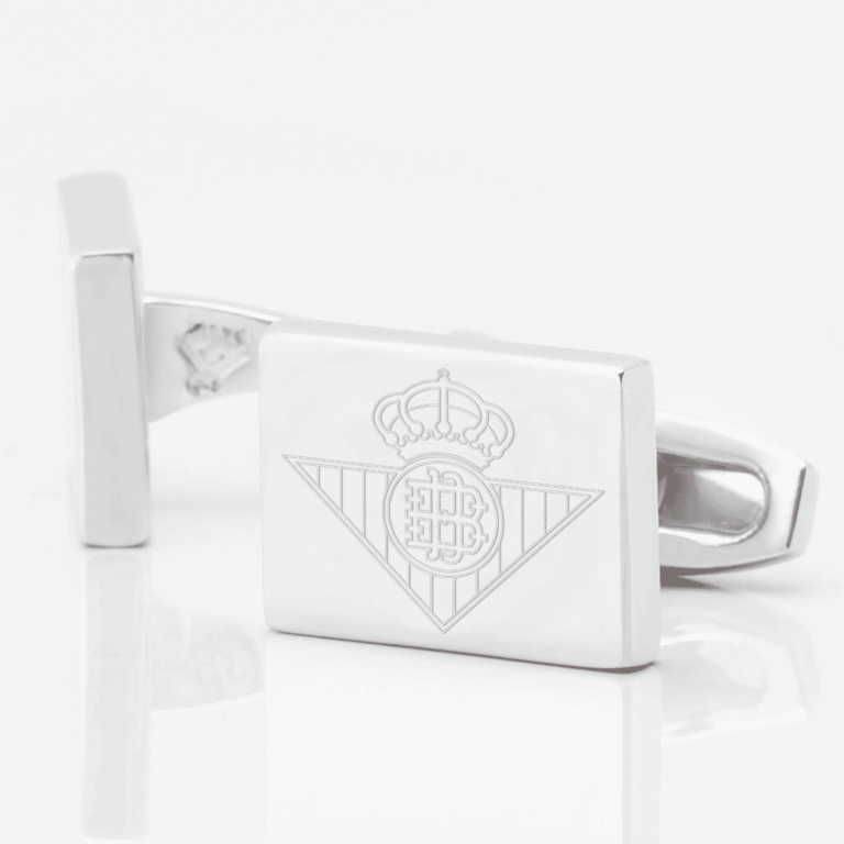 Real Betis Football Engraved Silver Cufflinks Real Betis Football Engraved Silver Cufflinks