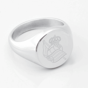 Real Sociedad Football Engraved Silver Signet Ring