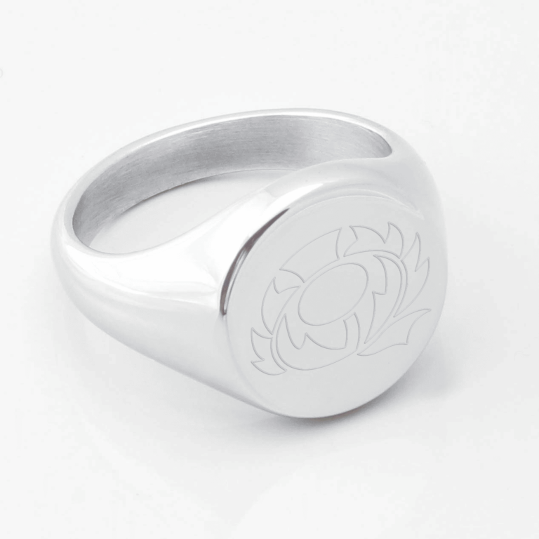 Scotland Rugby Engraved Silver Signet Ring