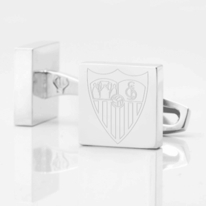 Sevilla Football Engraved Silver Cufflinks