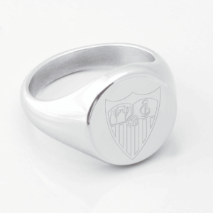 Sevilla Football Engraved Silver Signet Ring