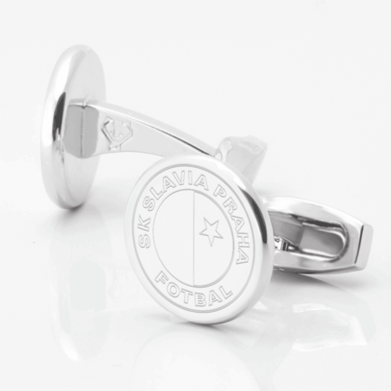 Slavia Praha Football Engraved Silver Cufflinks Slavia Praha Football Engraved Silver Cufflinks