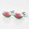 Sterling Silver Welsh Flag Cufflinks 4214