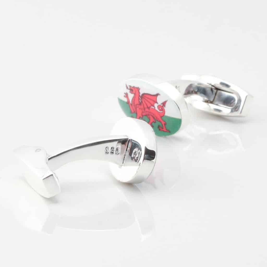 Sterling Silver Welsh Flag Cufflinks Gallery 4215