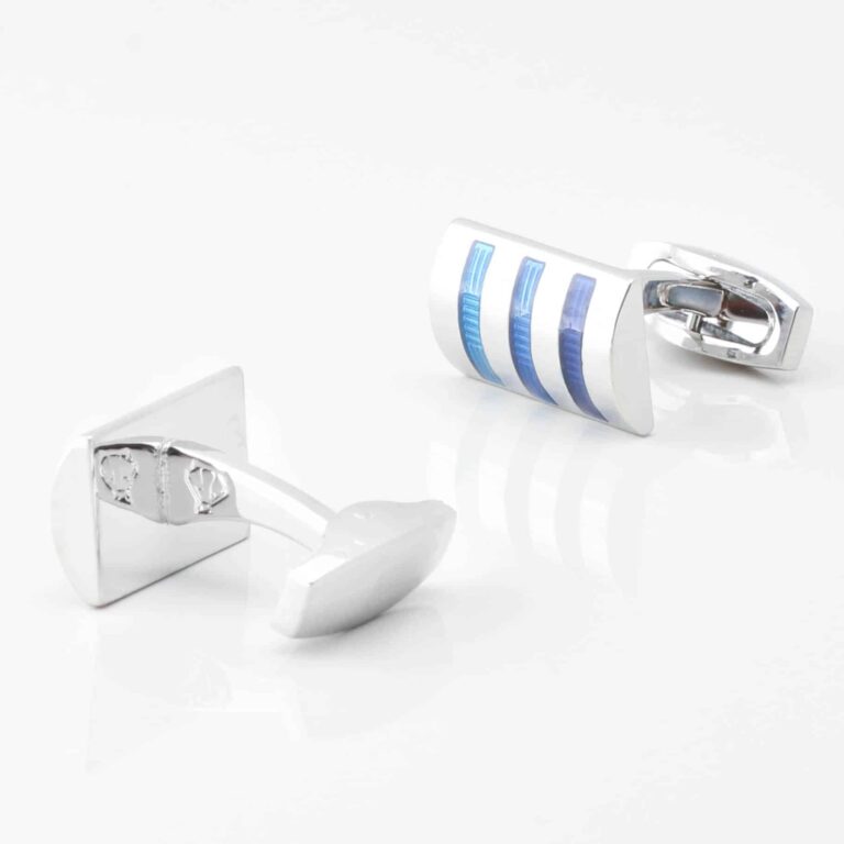 Three Toned Blue Cufflinks Gallery 4313