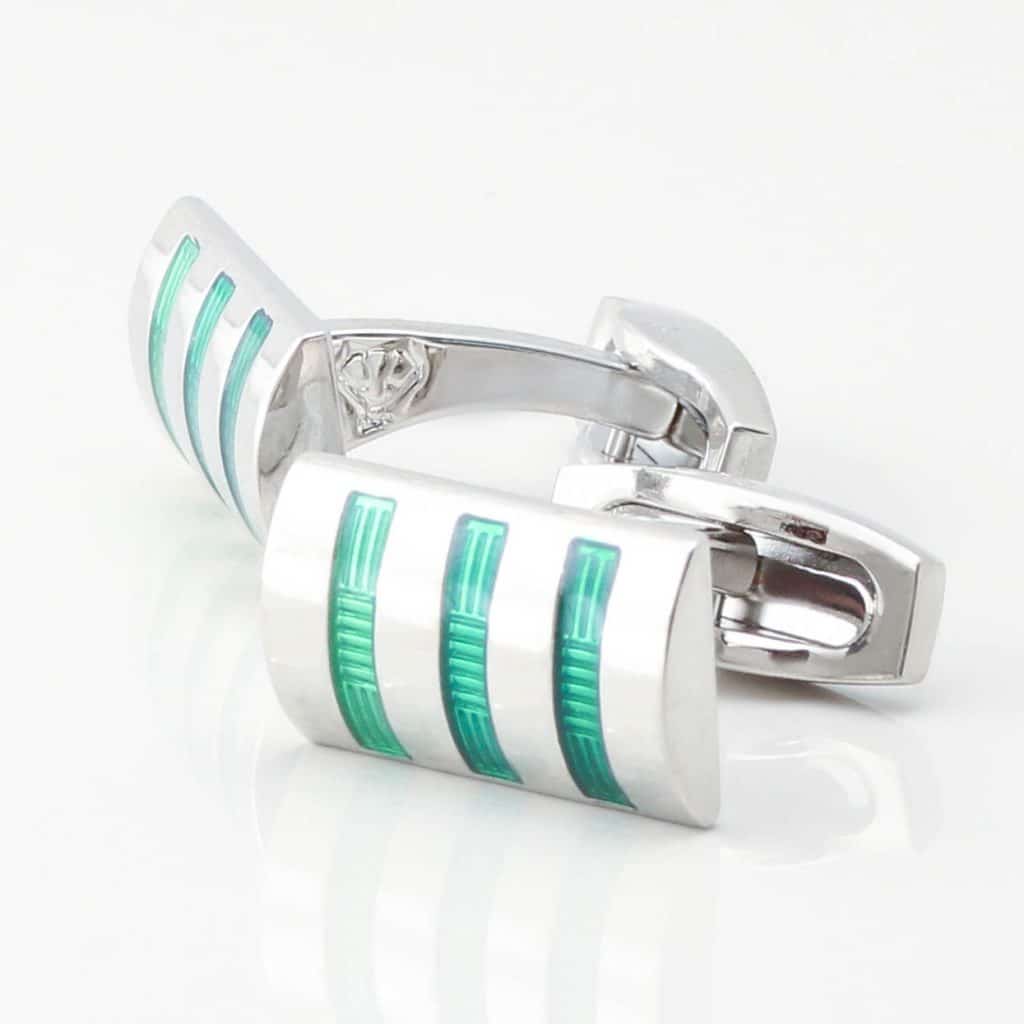 Three Toned Green Cufflinks 4316