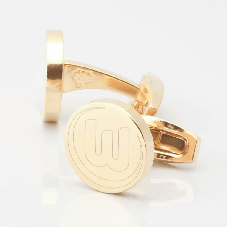 Wolfsburg Football Engraved Gold Cufflinks