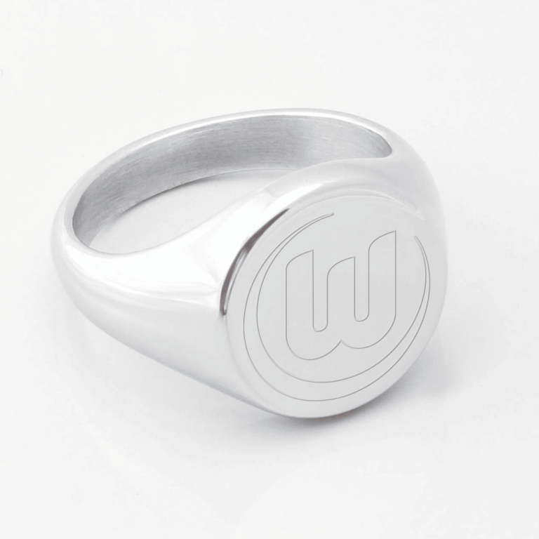 Wolfsburg Football Engraved Silver Signet Ring