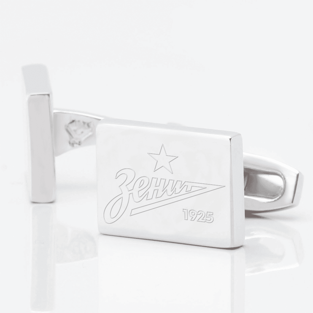 Zenit Football Engraved Silver Cufflinks