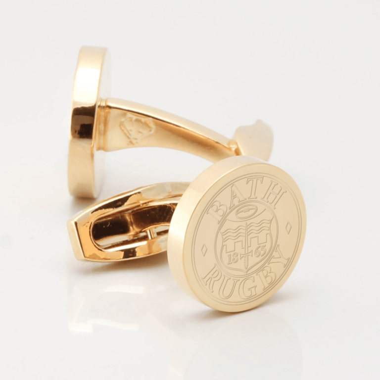 Bath Rugby Engraved Gold Cufflinks