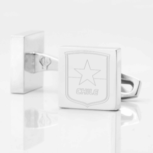 Chile Rugby Mockup Silver Cufflinks