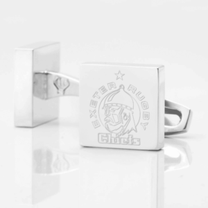 Exeter Chiefs Rugby Engraved Silver Cufflinks