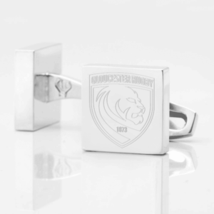 Gloucester Rugby Engraved Silver Cufflinks