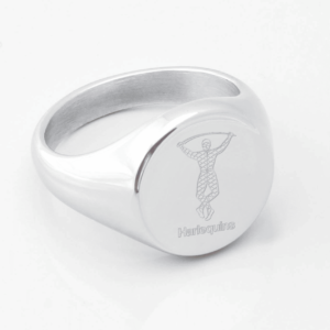 Harlequin Rugby Engraved Silver Signet Ring