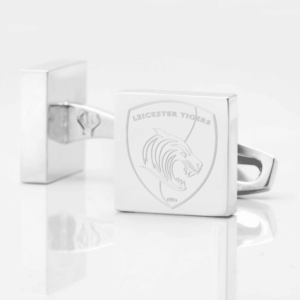 Leicester Tigers Rugby Engraved Silver Cufflinks