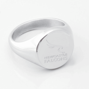 Newcastle Falcons Rugby Engraved Silver Signet Ring