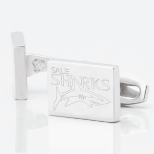 Sale Sharks Rugby Engraved Silver Cufflinks