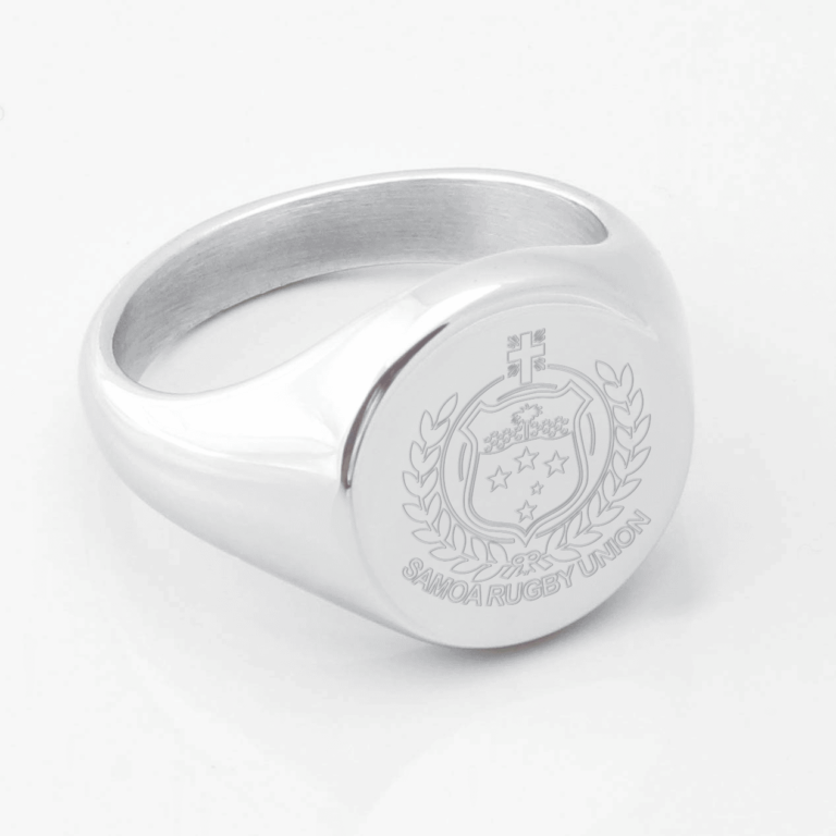 Samoa Rugby Mockup Silver Signet Ring