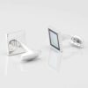 Sterling Silver Square Mother of Pearl with Onyx Border Cufflinks Gallery 2 4426