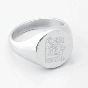 Ampthill Rugby Engraved Silver Signet Ring