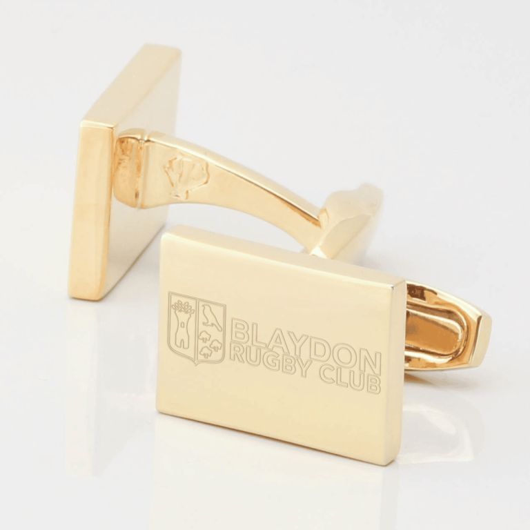Blaydon Rugby Engraved Gold Cufflinks