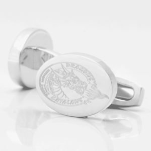 Catalans Dragons Rugby Engraved Silver Cufflinks