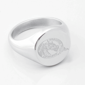 Catalans Dragons Rugby Engraved Silver Signet Ring