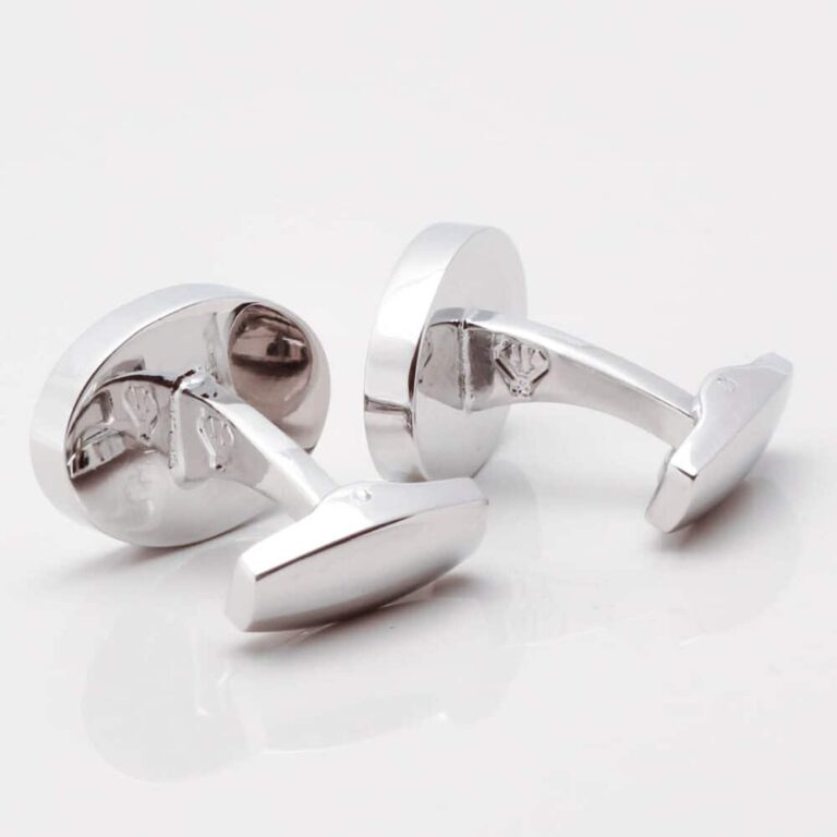 Engraved Logo Cufflinks Silver Plated Oval Gallery 1 of 1 1 e1669215465756
