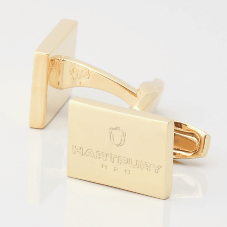 Hartpury Rugby Engraved Gold Cufflinks